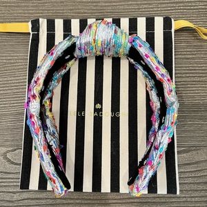 Lele Sadoughi Shimmer Confetti Knotted Headband with dust bag